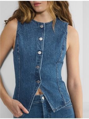 Aritzia DENIM FORUM The 90s Vintage Denim Vest Size L